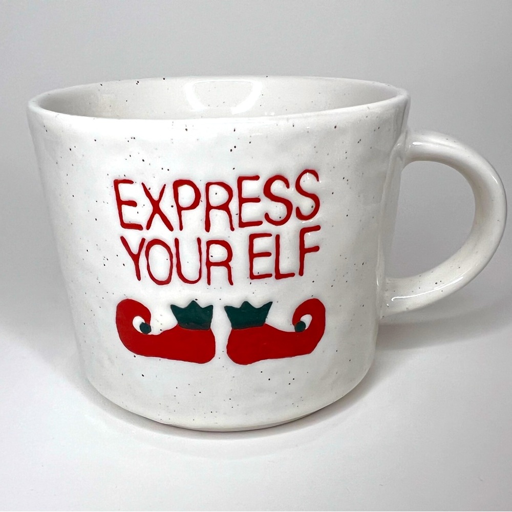 Crate & Barrel Express Your Elf Christmas Mug